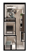 Anthem PDX Urban 1 Bedroom Floor Plan